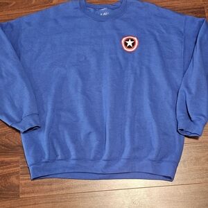 Marvel Blue Crewneck Sweater with Star Emblem